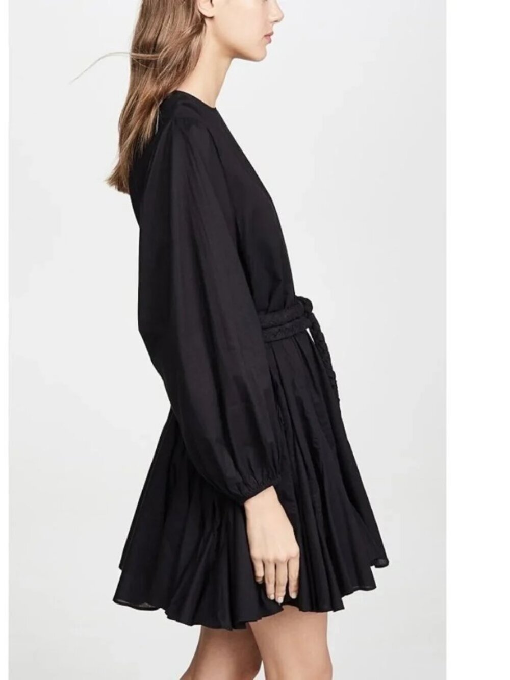NEW $428 RHODE ELLA FLOWY COTTON MINI DRESS IN BLACK SIZE M - Picture 2 of 10